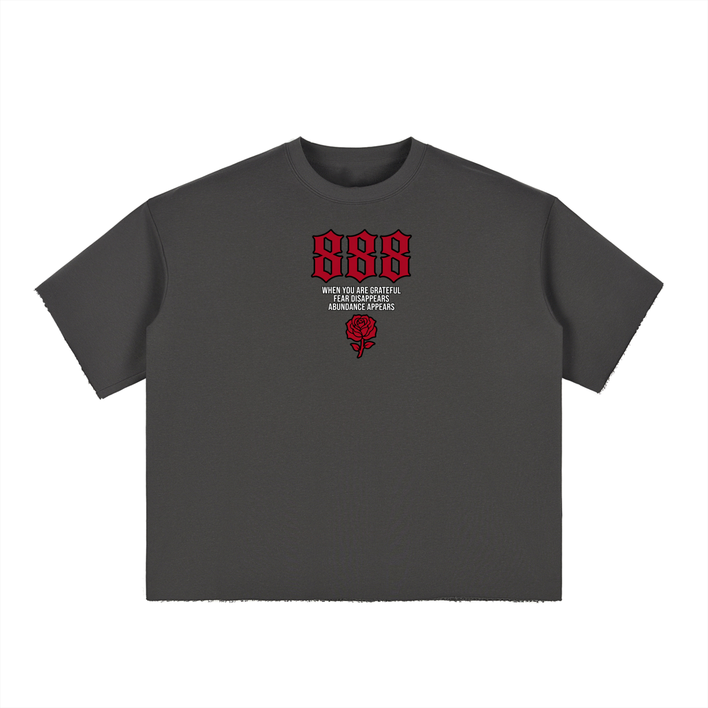 Boxy Half-Sleeve Raw-Edge T-Shirt