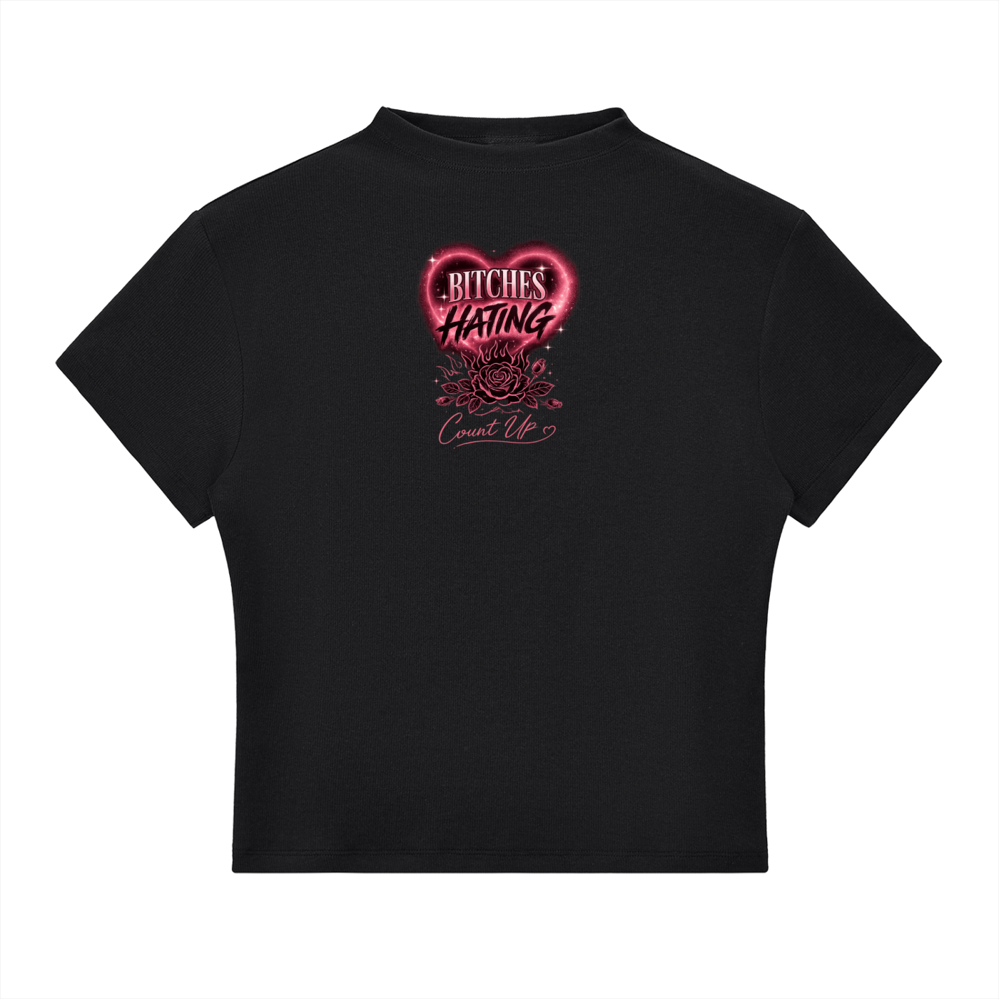 Bitches Hating Mock Neck T-Shirt