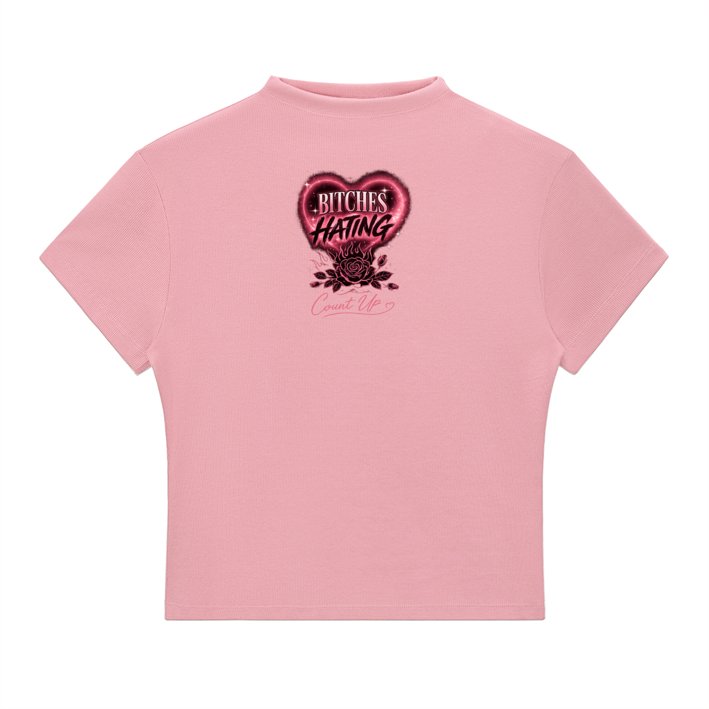 Bitches Hating Mock Neck T-Shirt